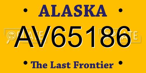 AV65186 Alaska License Plate