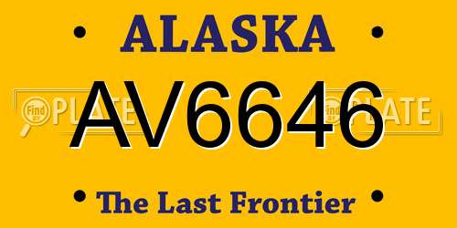 AV6646 Alaska License Plate