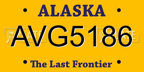 AVG5186 Alaska License Plate