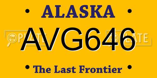 AVG646 Alaska License Plate