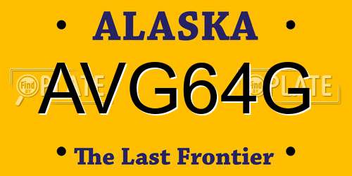 AVG64G Alaska License Plate
