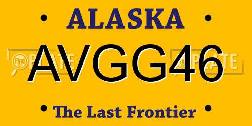 AVGG46 Alaska License Plate