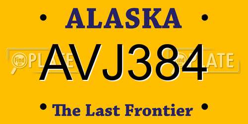 AVJ384 Alaska License Plate