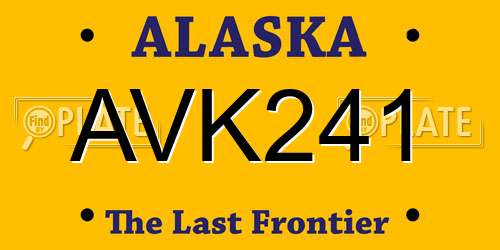 AVK241 Alaska License Plate