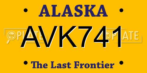 AVK741 Alaska License Plate