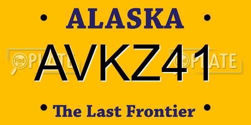 AVKZ41 Alaska License Plate