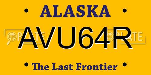AVU64R Alaska License Plate