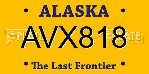 AVX818 Alaska License Plate