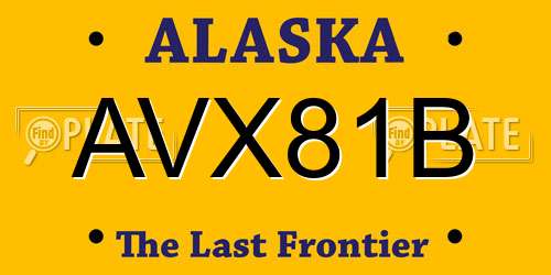 AVX81B Alaska License Plate