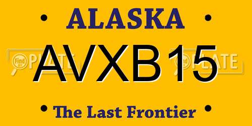 AVXB15 Alaska License Plate