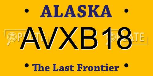 AVXB18 Alaska License Plate