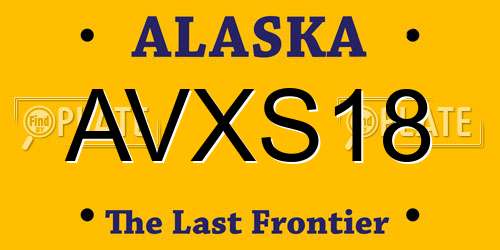 AVXS18 Alaska License Plate
