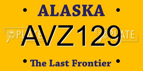 AVZ129 Alaska License Plate