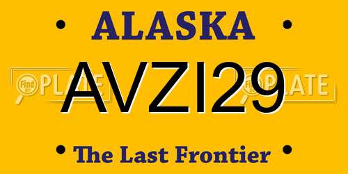 AVZI29 Alaska License Plate