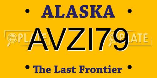 AVZI79 Alaska License Plate