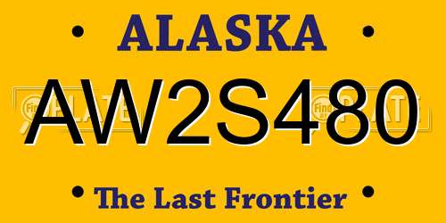 AW2S480 Alaska License Plate