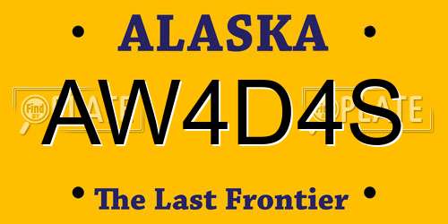 AW4D4S Alaska License Plate