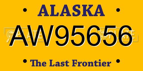 AW95656 Alaska License Plate