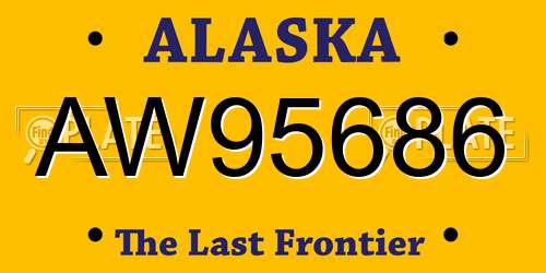 AW95686 Alaska License Plate