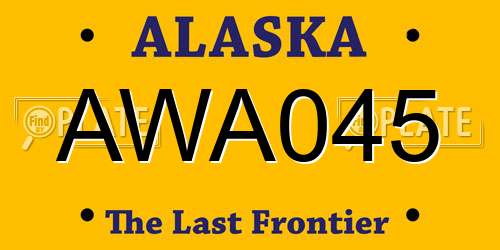 AWA045 Alaska License Plate