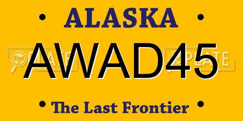 AWAD45 Alaska License Plate