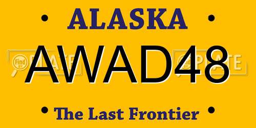 AWAD48 Alaska License Plate
