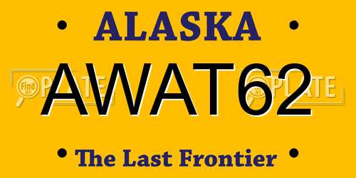 AWAT62 Alaska License Plate