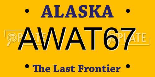 AWAT67 Alaska License Plate