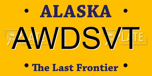 AWDSVT Alaska License Plate
