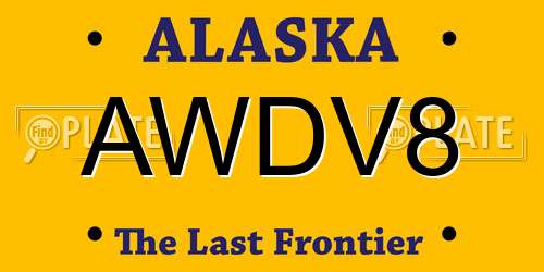 AWDV8 Alaska License Plate
