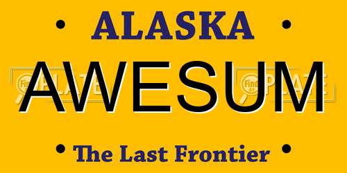 AWESUM Alaska License Plate