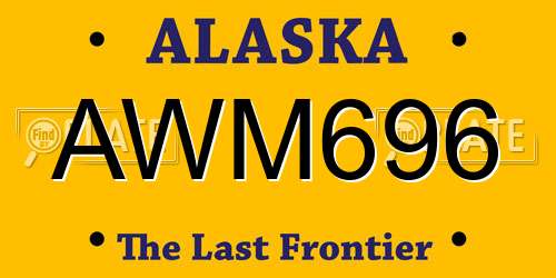 AWM696 Alaska License Plate
