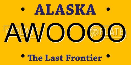 AWOOOO Alaska License Plate