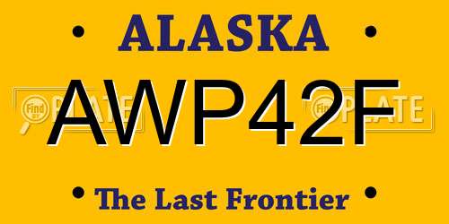 AWP42F Alaska License Plate