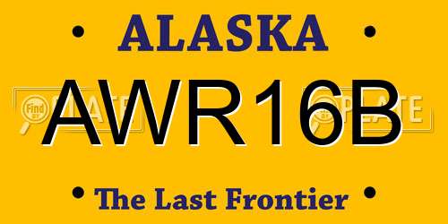 AWR16B Alaska License Plate