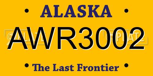 AWR3002 Alaska License Plate