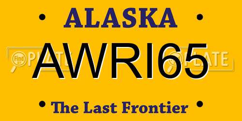 AWRI65 Alaska License Plate