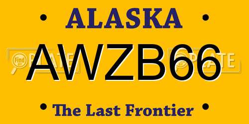 AWZB66 Alaska License Plate