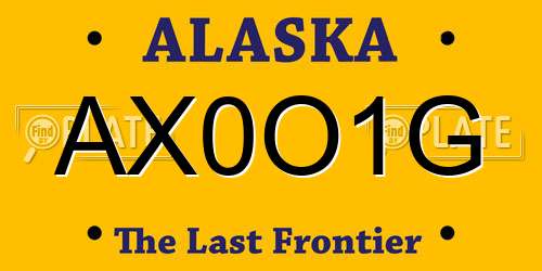 AX0O1G Alaska License Plate