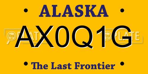 AX0Q1G Alaska License Plate