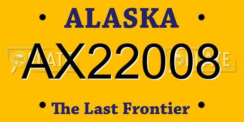 AX22008 Alaska License Plate