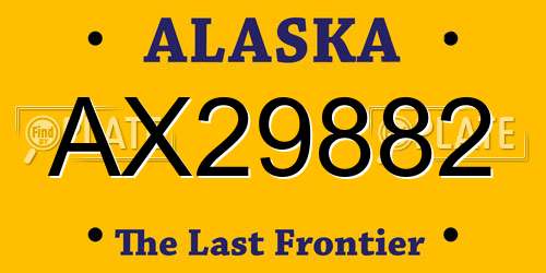 AX29882 Alaska License Plate