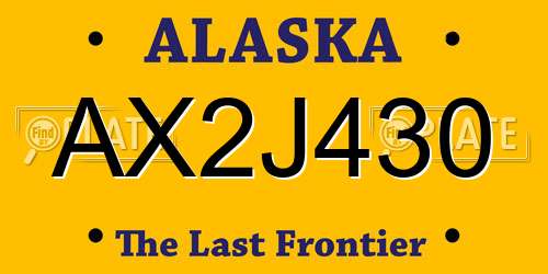 AX2J430 Alaska License Plate