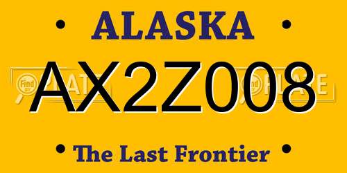 AX2Z008 Alaska License Plate
