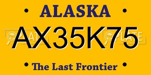 AX35K75 Alaska License Plate