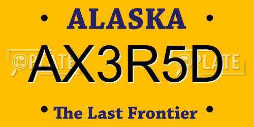 AX3R5D Alaska License Plate