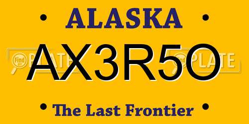AX3R5O Alaska License Plate