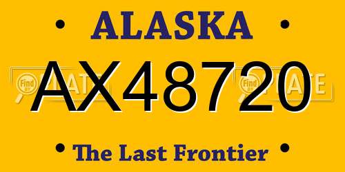 AX48720 Alaska License Plate