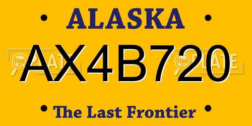 AX4B720 Alaska License Plate