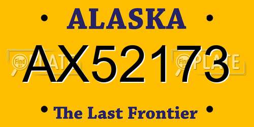 AX52173 Alaska License Plate